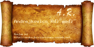 Andrejkovics Rómeó névjegykártya